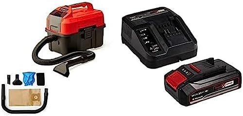 Einhell Akku-Nass-Trockensauger TE-VC 18/10 Li Power X-Change (Li-Ion, 18 V, 10 Liter Tank, 72 dB (LPA), inkl. 2 m-Schlauch, Fugen-/Bürstendüse + Polster-/Universaldüse, 2,5 Ah Akku und Ladegerät)