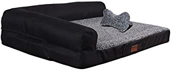 RAIKOU Coussin Chien Dehoussable Orthopédique, Matelas Chien Memoire de Forme,Lit pour Chien Intérieur,Lit pour Chien&Chat Lavable et Antidérapant, Panier Chien Dehoussable (80x60x7cm,Gris Mixte A)