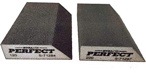120 + 220 GRIT Angled Abrasive Grinding Sponges Sanding Blocks Pad Sandpaper Polishing STALCO