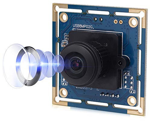 Svpro Fisheye USB Camera 8MP 180 Degree Camera Module for Computer Laptop,IMX179 Wide Angle USB Board Camera Small Webcam Board Plug and Play for Windows Linux Android Mac