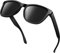 KANASTAL Occhiali da Sole Uomo Neri Scuri Polarizzati Donna UV400 Quadrati Vintage Classici Alla Moda Retro Scuro Black Sunglasses per Spiaggia Viaggio -Nero Lucidi