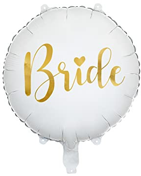 Folienballon Bride 35cm rund Helium Luftballon Partyballon JGA Hochzeit Braut Deko Partydeko