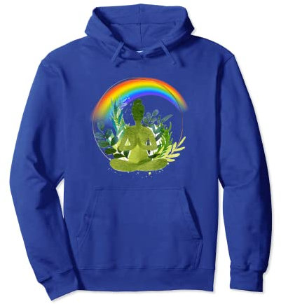 Regenbogen-blaues Yoga Pullover Hoodie
