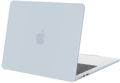 MOSISO Kompatibel mit MacBook Air 13 Zoll Hülle M5 M4 M3 M2 2026 2025-2022 | Ultradünne Hartschale Snap Schutzhülle Case für Mac Book Air 13,6 Zoll Hülle A3449 A3240 A3113 A2681, Baby Blau