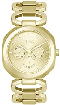 Hugo Multi Zifferblatt Quarz Uhr für Damen Kollektion #Intense mit Goldfarben Edelstahlarmband - 1540150