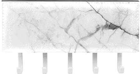 TBOUOBT Mail Organizer für die Wandmontage, Schlüsselhalter mit Briefhalter und Haken, Schlüsselhaken Mail Holder Wall Mounted,Marmor Textur Weiß Grau Modern