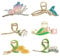 6 Stück Schmetterling Haarspangen Kraeoke Fischschwanz Haarklammer Weizen Hair Clips Tulip Hinterkopfclip Große Blumen Haarspange (Kombination 2)