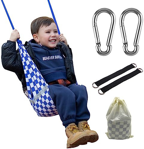 Balançoire de Jardin pour Enfants, Corde Balancoire, Assise Balancoire, pour l'extérieur et l'intérieur, Balançoire à Suspendre pour Enfant Et Adulte - Réglable en Hauteur - Toile antidérapante