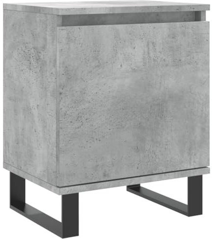 vidaXL Table de Chevet, Armoire de Nuit avec Compartiments, Armoire de Lit avec Rangement, Meuble de Chambre à Coucher, Gris Béton Bois d'Ingénierie