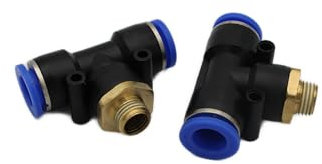 CNCTEC Raccord pneumatique multiple TE 1/4 - 12 mm IQS - Pièce en T air comprimé (raccord enfichable, R 1/4 - 12 mm)