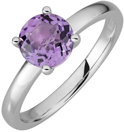 Orolino Damen Ring 585/- Gold Glänzend Amethyst weiß 067370121