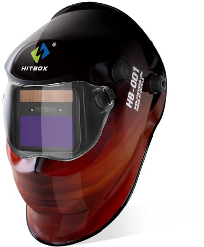HITBOX Casco de Soldadura Solar con oscurecimiento automático y Rango de Sombra Ajustable 4/9-13 para ARC Mig TIG Plasma Cutter máscara Cap protección (HT-xinqiu)