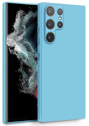 MyGadget Hülle für Samsung Galaxy S22 Ultra - Zweilagige Handyhülle mit Kameraschutz - Cover mit Innenfutter & Silikon außen - Türkis