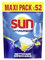 SUN - Optimum Pastilles Lave-Vaisselle Tout en 1-52 capsules - parfum agrumes - nettoyage impeccable - tablettes efficaces même en cycle court