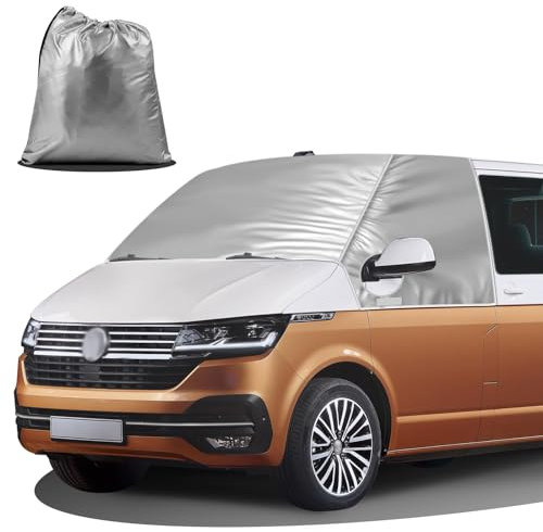 MaxAwe Auto Windschutzscheiben Abdeckung für VW T6, 100% Verdunkelnd Frontscheibe Schnee Frost EIS Wrap Cover, Winddichter Wasserdichter UV-Schutz Sonnenblenden Scheibenfrostschutz für Frontscheibe
