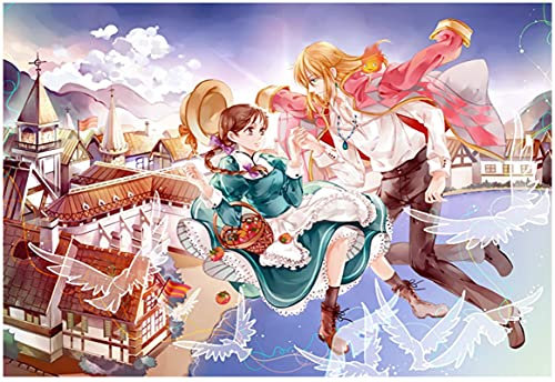 IGHSNZUH 1000 Stück Anime Das Wandelnde Schloss Puzzle Erwachsene Dekompressionsspiel Puzzle Studenten Spielzeug Für Kinder Weihnachten Geburtstagsgeschenke