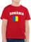 Kinder T-Shirt Jungen - Fußball EM WM - România Schriftzug mit Flagge | Rumänisch | Romania | Rumänien - 116 (5/6 Jahre) - Rot - t Shirt Europameisterschaft 2024 Tshirt Fussball rumänische