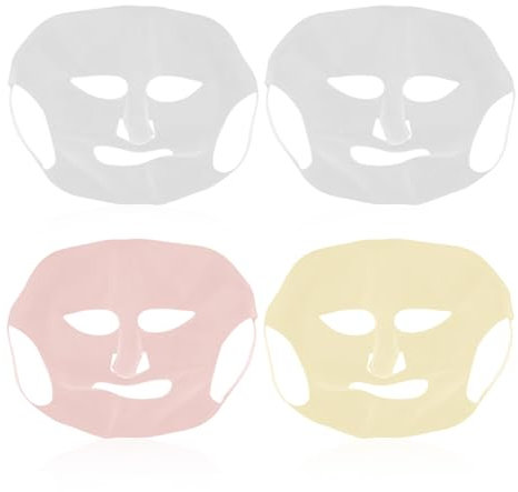 4 cerotti per viso, copertura maschera in silicone, copertura per maschera idratante, copertura per maschera di bellezza del viso