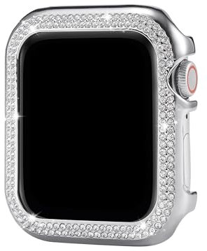 Custodia Alluminio Compatibile con Apple Watch 5 40mm con Glitter Diamante, Metallo Acciaio Inossidabile Cover per Orologi Antigraffio Brillantini Custodia Compatibile con iWatch 40mm Series 4/5/6/SE