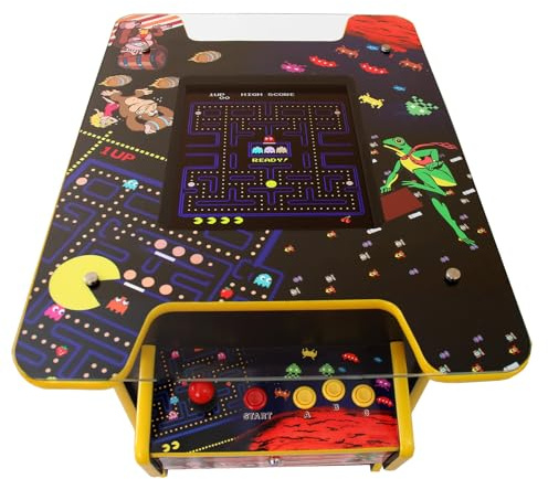 Arcade Game Machine Retro Cocktail Table Cabinet 60 Classic Video Games Flip Screen 1 or 2 Player 19 Inch LCD Display Screen Stereo Speaker Free Play Or Coin Operated 64.5cm W x 73cm H x 89.5cm D