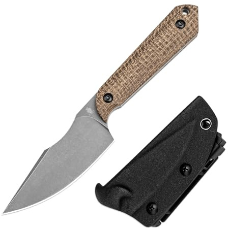Kizer Mini Harpoon Fixed Blade Knife with Sheath, 3V Blade Hunting Knife with Micarta Handle, Camping Fixed Blade Small EDC Knives for Hiking, Survival 1040SM1