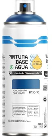 H HANSEL HOME Pintura Spray Base Agua 400ml - Para Muebles, Metal, Plástico y Madera - Ecológica y Sin Olor, Colores Duraderos - Azul Oscuro, 1 unidad