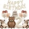 DazzJoy Bär Geburtstagsdeko 2 Jahre Junge, Luftballon 2. Geburtstag Junge Mädchen, Bären Happy Birthday Ballon 2 Geburtstag Deko, Luftballons Geburtstag 2 Jahre Junge, Bär Deko 2. Geburtstag Junge