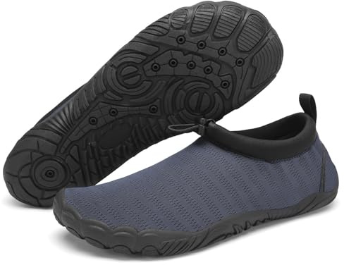 Mishansha Scarpe da Scoglio Uomo Donna Scarpe Immersione Antiscivolo Asciugatura Rapida Leggere Scarpe da Acquatiche, Blu 46 EU