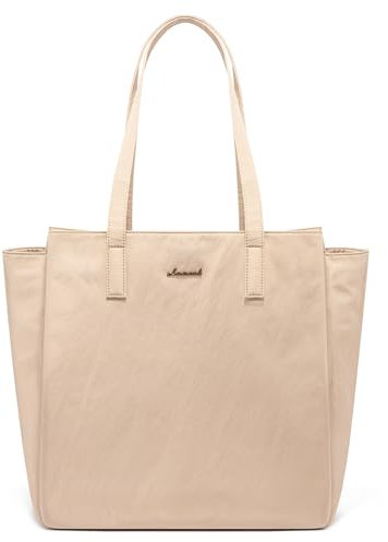 LOVEVOOK Shopper Tasche Damen Groß Handtasche Tote Bag Women Mit Reißverschluss Laptoptasche 15.6 zoll Arbeitstasche Lehrertasche Einkaufstasche Schultertasche für Schule Uni Büro Reisen, Rosa