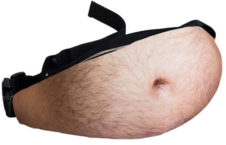 Ginddy Bierbauchtasche,Bier Bauchtasche Bauch Tasche Lustige Gürteltasche Multifunktionale 3D-Bauch-Design Gürteltasche Einheitsgröße Schwarz one Size
