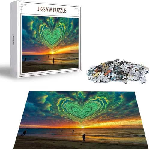 Puzzle 2000 Teile Traum Puzzle Erwachsene, Holzpuzzle Erwachsene Puzzelmatten, Mehrfarbig Holzpuzzle, Klassische Puzzles Strand Wooden Jigsaw, Geschicklichkeitsspiel für die Ganze Familie S-324