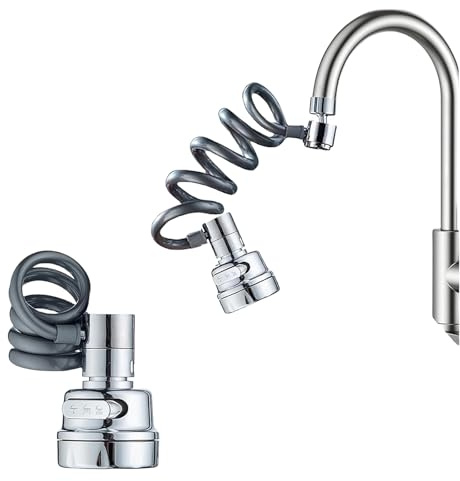 Sgphrzlt Faucet Extender for Bathroom Kitchen Sink with Stretchable Hose, Faucet Sprayer Attachment Extension, Anti-Splash Tap Water Saving Bathtub Sprayer Head, 2 Pack