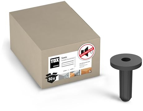 TOX Schallschutzdübel Sonic KB 16/60 mit Kragen, 50 Stk. | Mit Kautschuk-Ummantelung, für Unterkonstruktionen und schallhemmende Konstruktionen, 018100162
