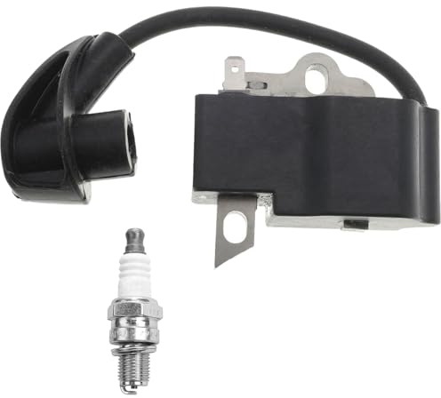 ZAMDOE Ignition Coil Module for Stihl HS81 HS81R HS81RC HS81T HS86 HS86R Hedge Trimmer Brush Cutter Replacement Parts 4237 400 1302 4237-400-1302, with Spark Plug