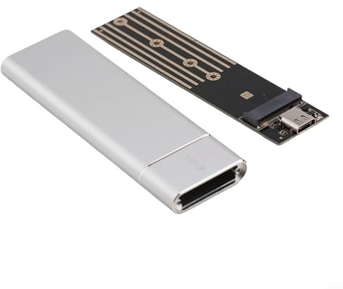 M 2 NGFF SSD Case with USB 3 1 Interface, Aluminum Design for Fast Data Access and Portability (Silver)