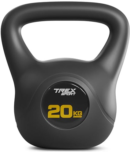 TREX SPORT Kettlebell 20kg TX-020CKB | 6kg, 8kg, 10kg, 12kg, 16kg Kugelhantel & Kugelgewichte für Ganzkörper-Workout | rutschfester Griff, bodenschonend