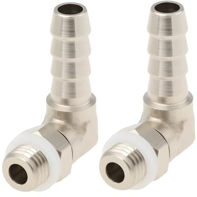 SG Store 2 raccordi a gomito da 6 mm, in rame nichelato, filettatura maschio M8 x 1, per tubi di aria, acqua, carburante, gas
