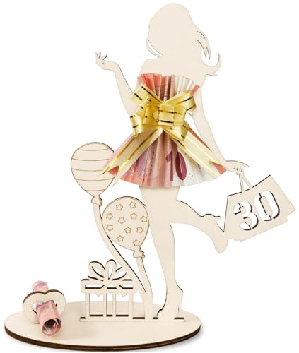 ARTREE Geldgeschenke Geburtstag Frau 30 Geburtstag Geschenk Frau | Geldgeschenk Geburtstag Holz Schild Gästebuch, 30.Geburtstag Frau, Personalisierbares Geschenk Geburtstag Deko