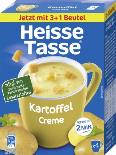 Heiße Tasse Kartoffel Creme Vorteilspack Suppe, 16er Set | 64 Suppenportionen, cremiger Kartoffelgeschmack, schnelle Zubereitung, ideal für Zuhause oder Büro