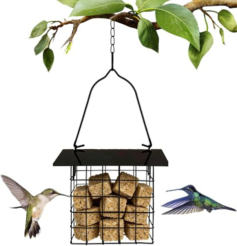 s para Aves de Exterior - Estación De Alimentación Metálica De Capacidad Grande,Colgante a Prueba de Ardillas - para Alimentar Colibríes Y Pinzones En Jardín Patio Porche Balcón