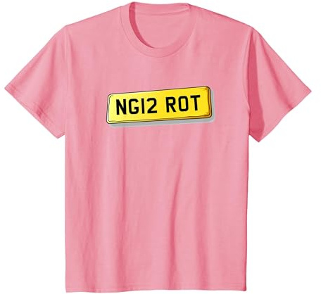 NG12 Rot - Radcliffe on Trent Number Plate T-Shirt, Youth, Pink, 4T