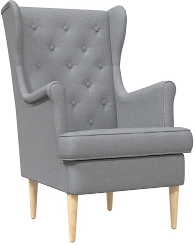 vidaXL Sessel Hellgrau Stoff, Sessel, gepolstertes modernes Design, Coole Sitzgelegenheit, bequemer Schaumstoff, Stoffrahmen, Gummiholzbeine
