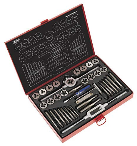 Sealey Tap & Die Set 40pc Split Dies Metric, 221mm x 294mm x 40mm