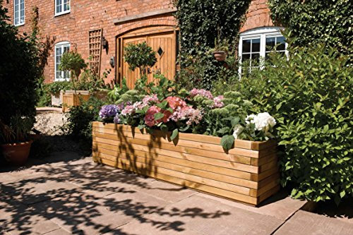 Rowlinson Patio Planter, Wood, Natural, 15 Height by 15 Width by 5' 10 Length