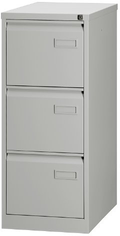 BISLEY Light Hängeregistraturschrank, einbahnig, DIN A4, 3 HR-Schubladen, Metall, 645 Lichtgrau, 62.2 x 41.3 x 101.6 cm