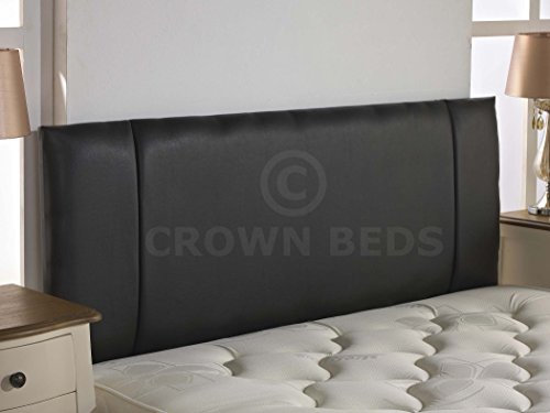 CROWNBEDSUK QUALITY FAUX LEATHER PORTOBELLO HEADBOARD 2ft6,3ft,4ft,4ft6,5ft,6ft NEW!!!!! (3ft single, black)