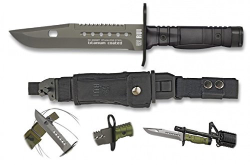 K25 Messer, Gesamtgröße: 30,7 cm, Edelstahl Klinge, Nylon Griff, Mehrfarbig, Wiederverwendbar, Klassisch, Speer-Point, Outdoor, Unisex, Camping, Wandern, Jagd, Allgemeine Küchenarbeit