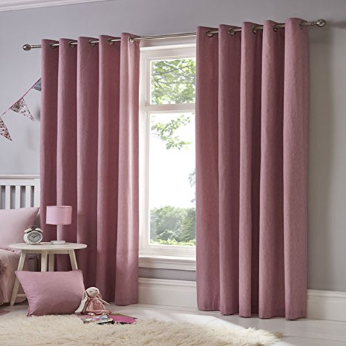 Fusion Sorbonne 100% Baumwolle Eyelet gefüttert Vorhänge, blush, 90x90 (229 x 229 cm)