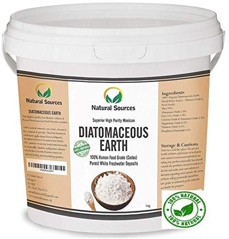Superior Diatomaceous Earth Food Grade 1kg - Diatomaceous-Earth Superior Food Grade UK by Natural Sources™ Full Ebook! Premium Fresh Water Source! Use for Health, Pets, Pest Control, For Chickens