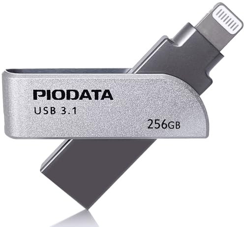 iXflash 256GB, Externe Speichererweiterung für iPhone/iPod/iPad (Apple Certified), Lightning/USB3.1, Silber